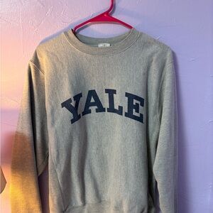Gray Crewneck Yale Sweater Collegiate Style